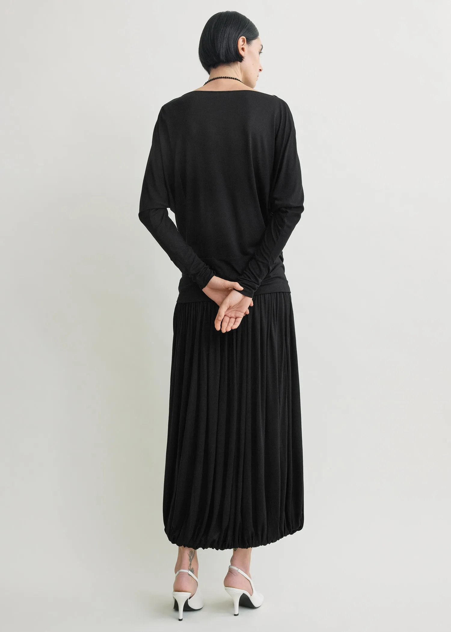 Boatneck jersey top black sold by Toteme product image thumbnail 3