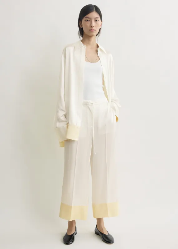 Satin drawstring trousers white made by Toteme