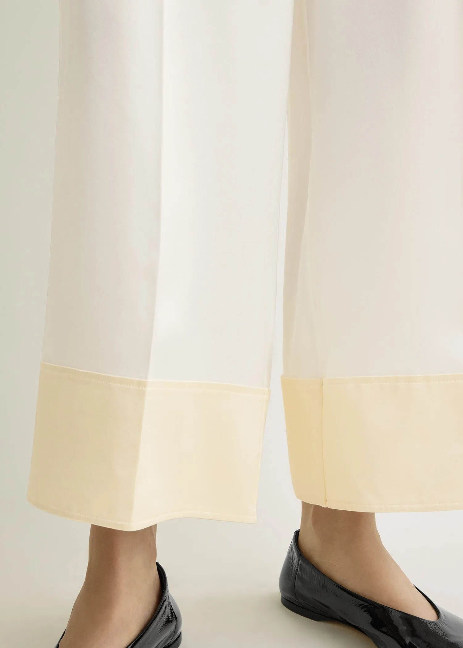 Satin drawstring trousers white sold by Toteme product image thumbnail 5