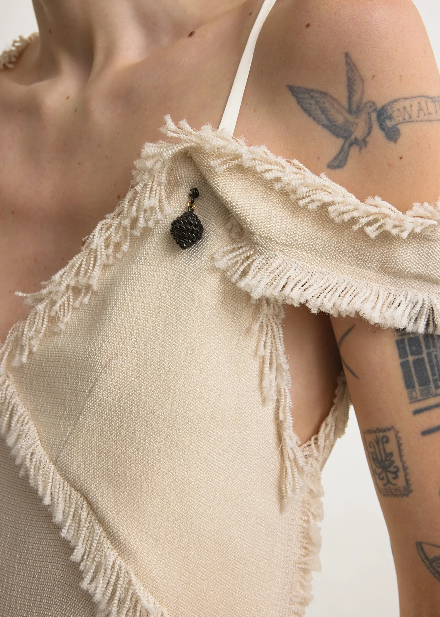 V-neck raw slip dress stone sold by Toteme product image thumbnail 5
