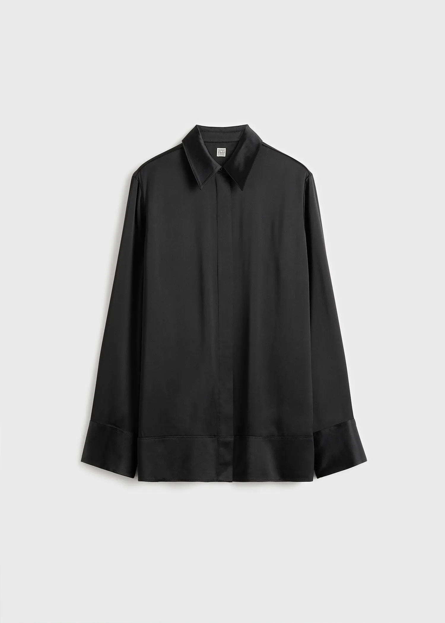 Soft tuxedo shirt black sold by Toteme product image thumbnail 5