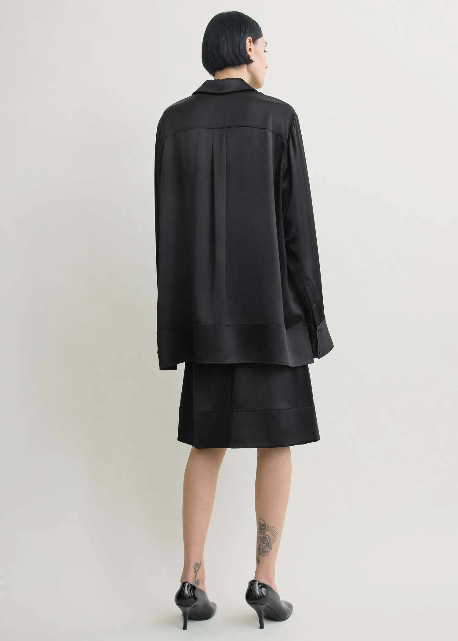 Soft tuxedo shirt black sold by Toteme product image thumbnail 3