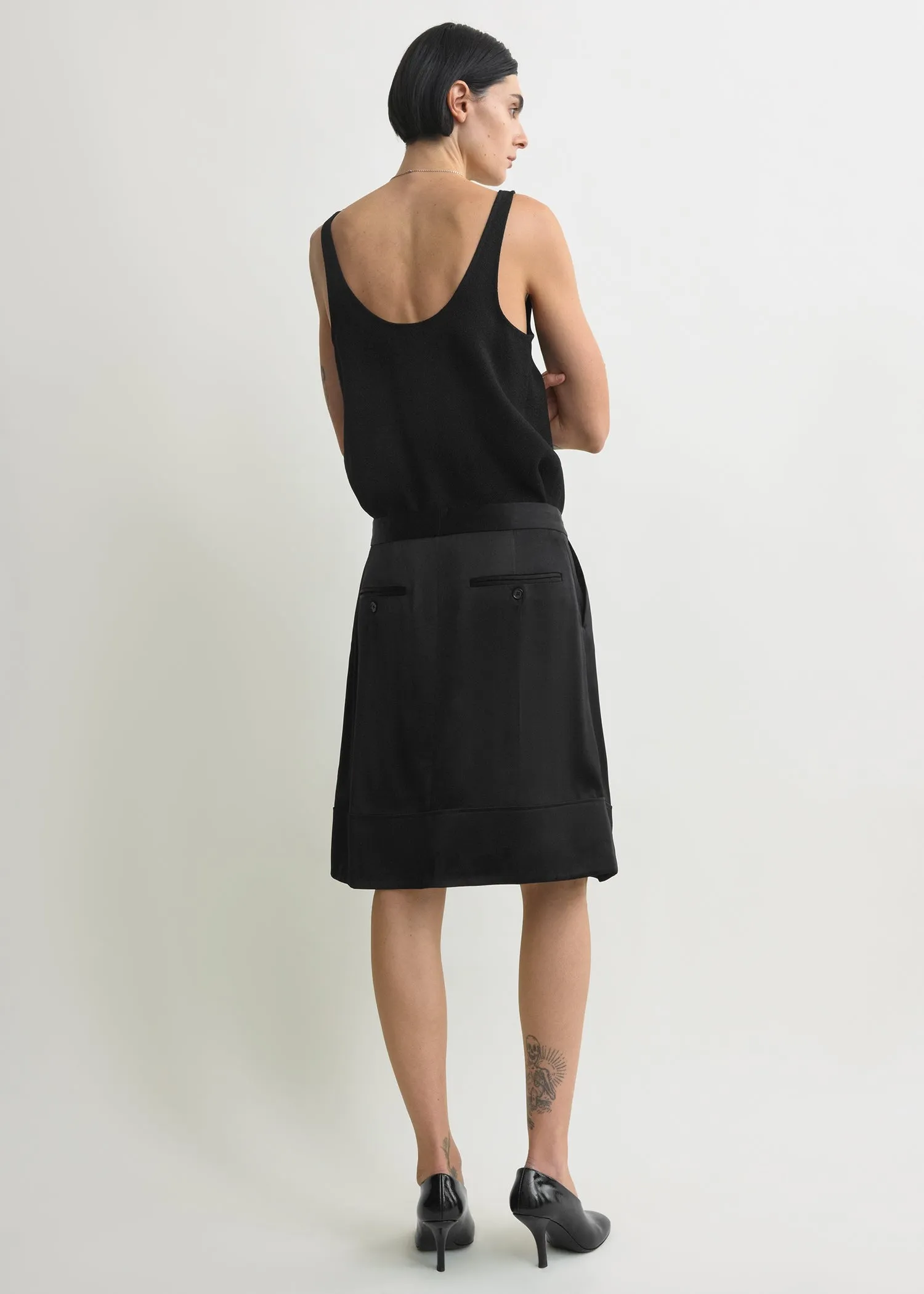 Soft tuxedo skirt black sold by Toteme product image thumbnail 3