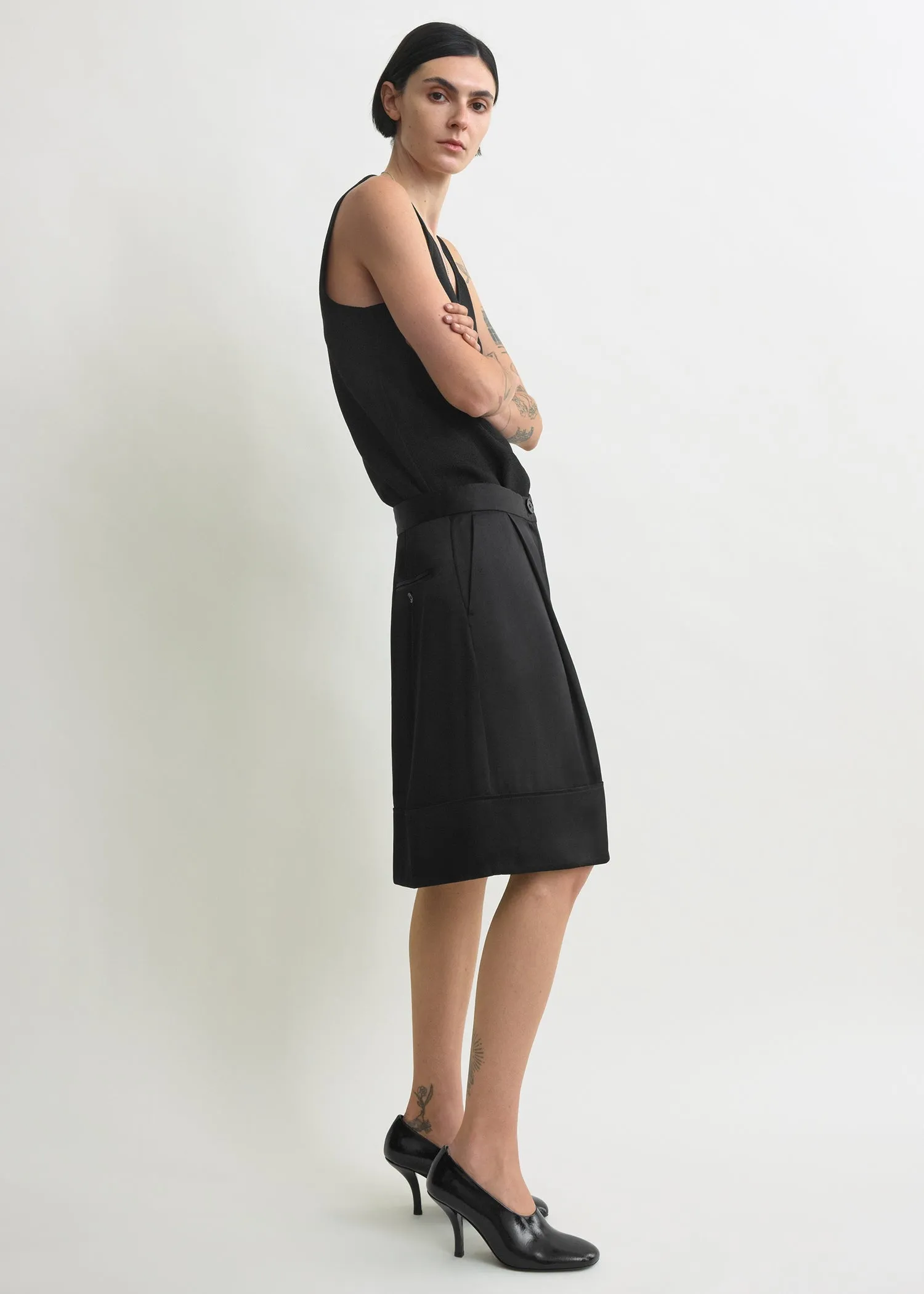 Soft tuxedo skirt black sold by Toteme product image thumbnail 2