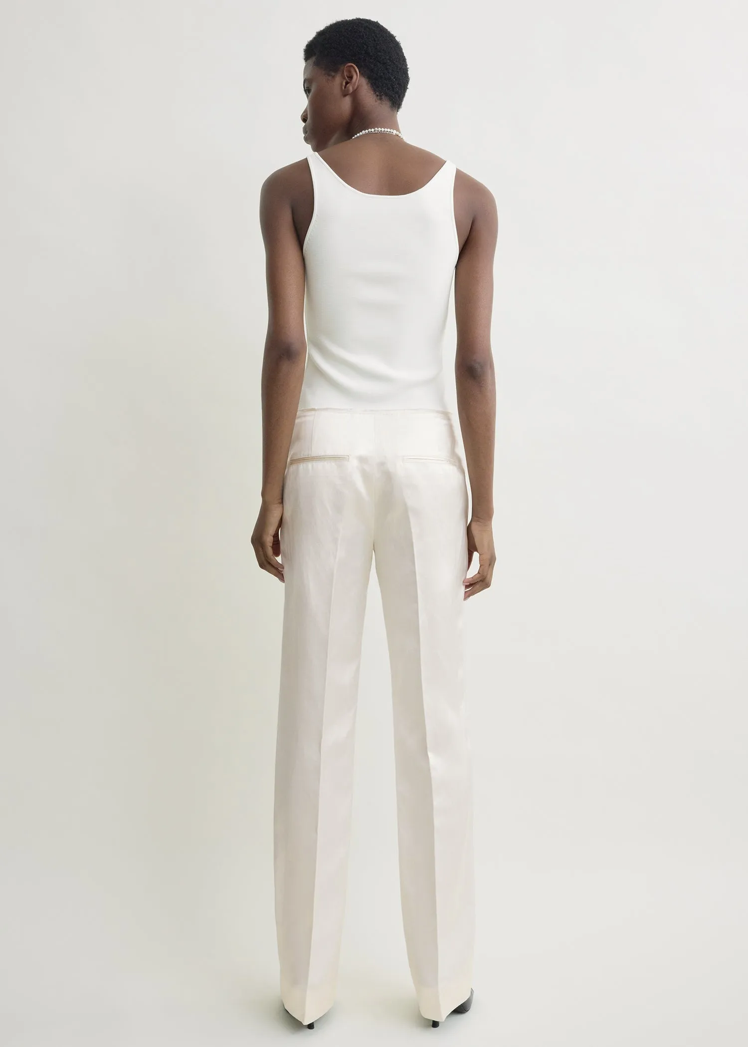 Easy raw edge trousers white sold by Toteme product image thumbnail 3