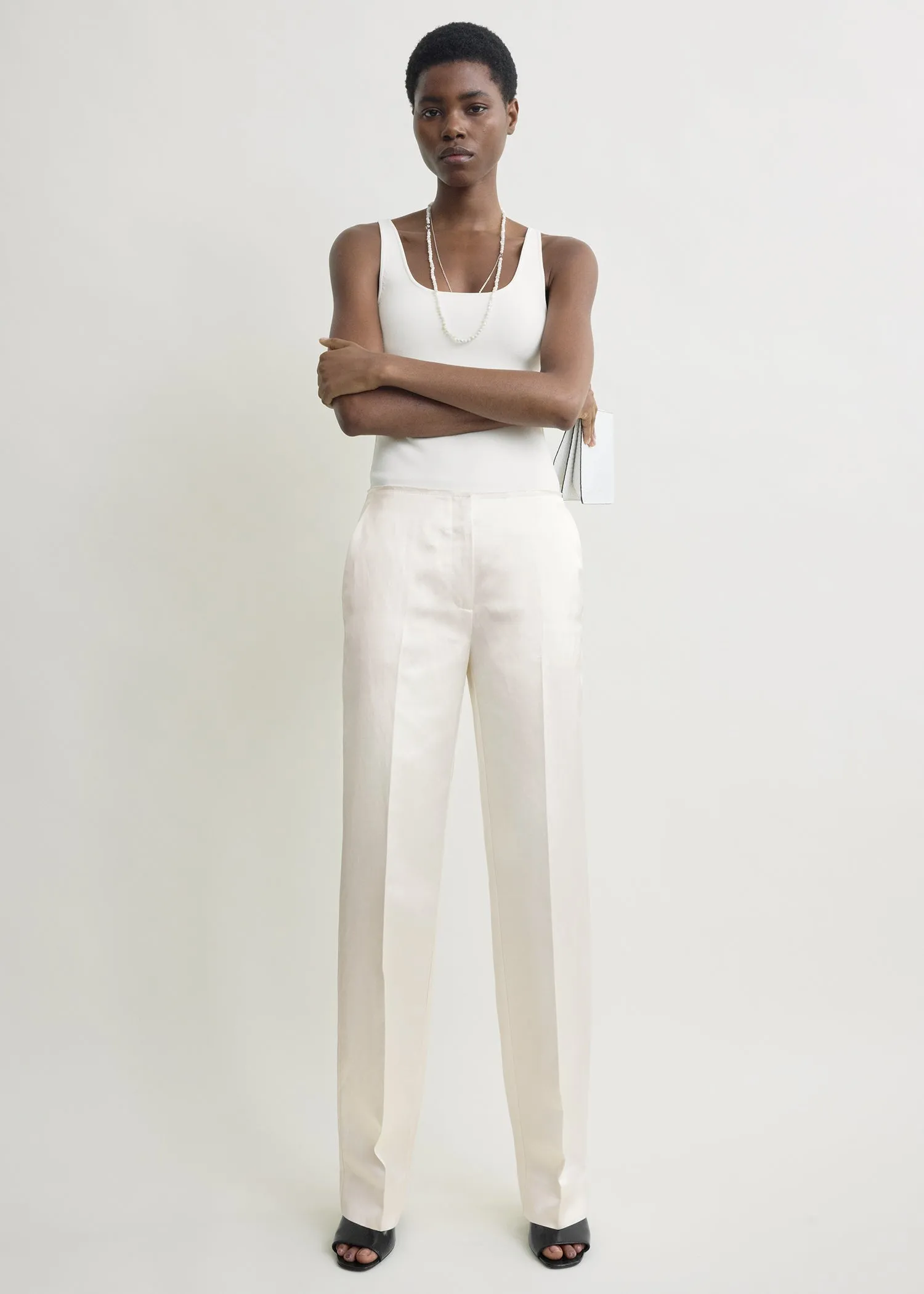 Easy raw edge trousers white sold by Toteme product image thumbnail 2
