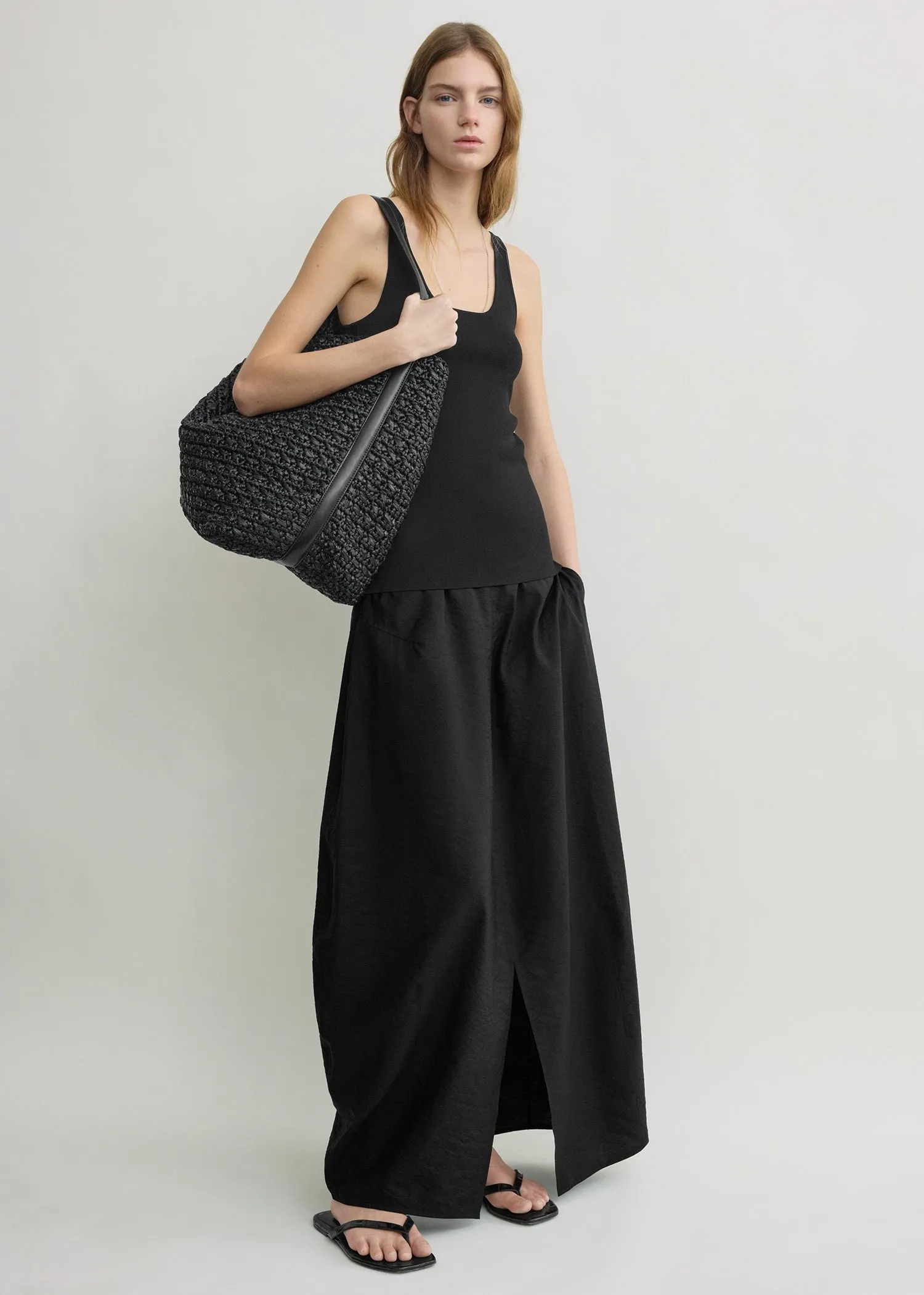 Parachute skirt black sold by Toteme