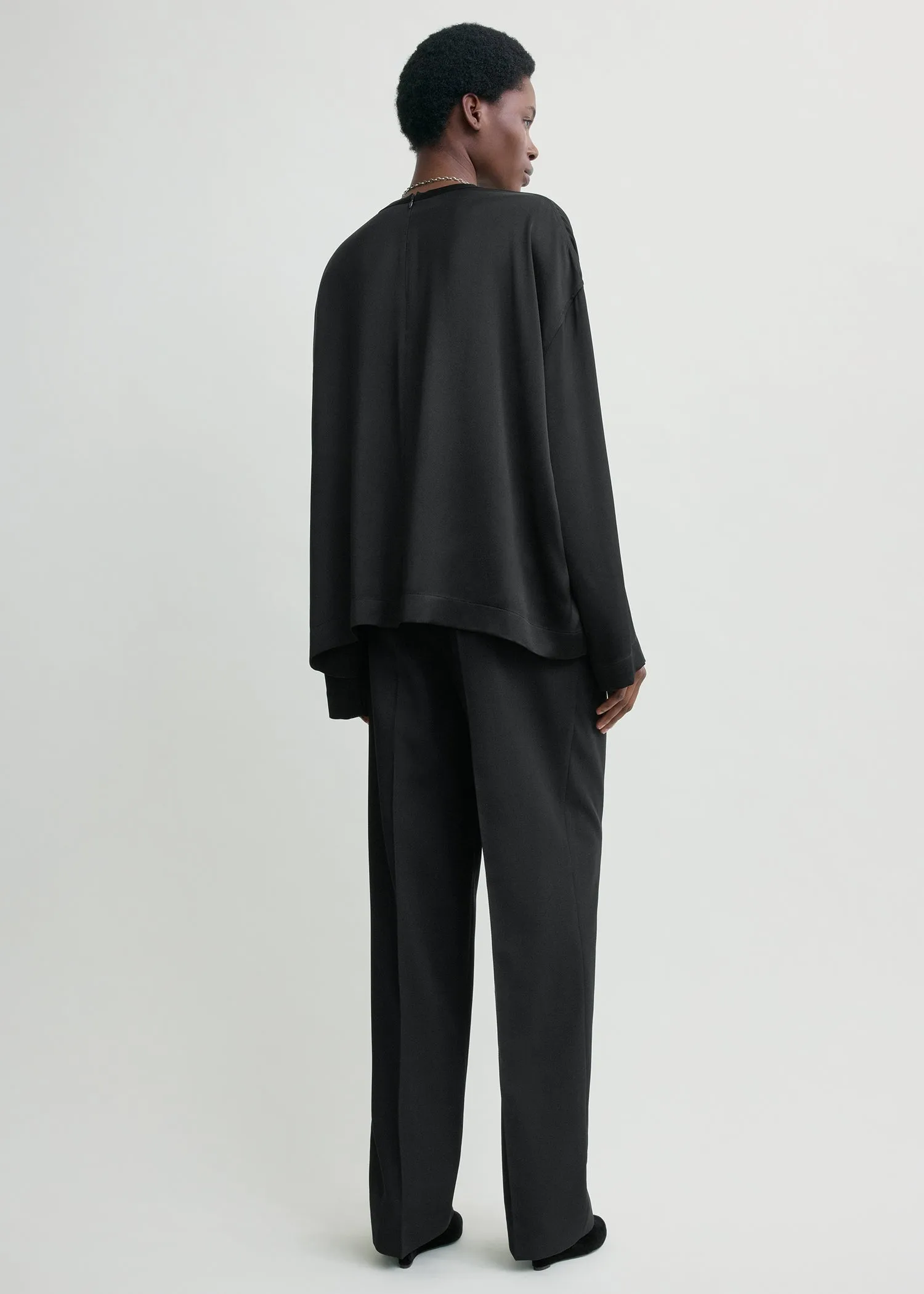 Boxy satin top black sold by Toteme product image thumbnail 3