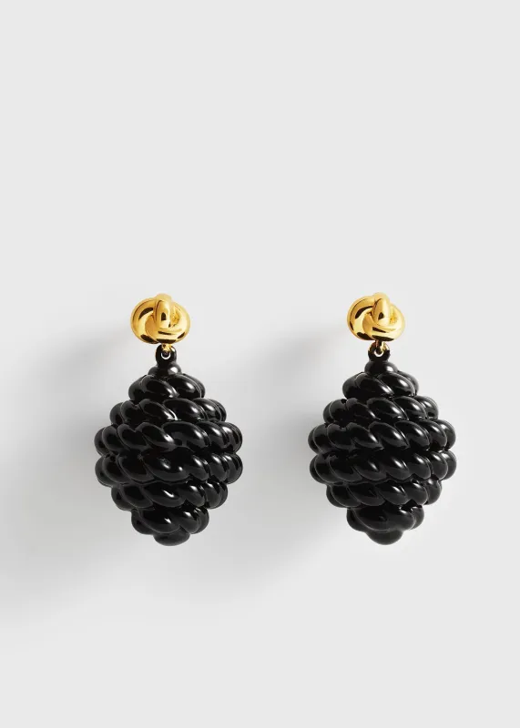 Rope drop earrings black/gold made by Toteme