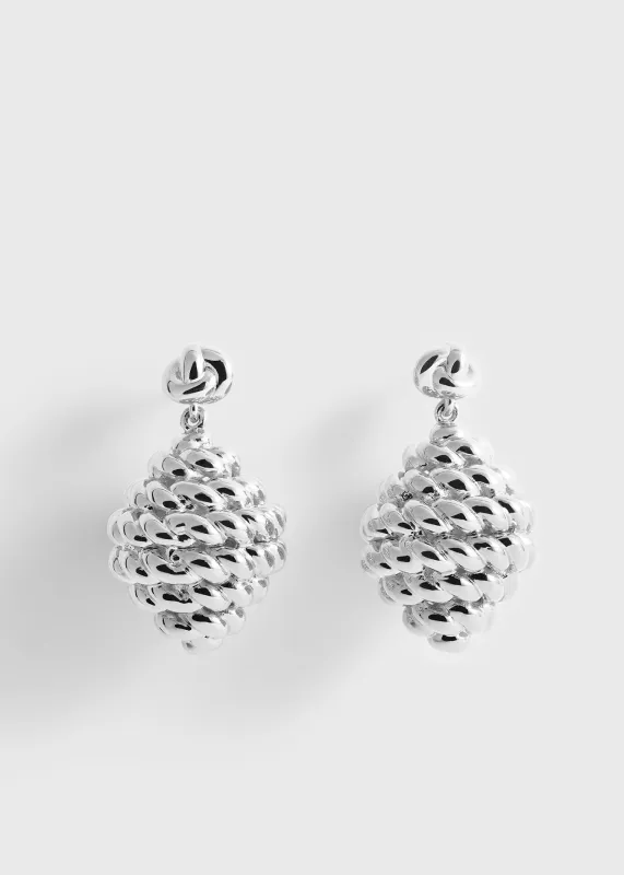 Rope drop earrings silver made by Toteme
