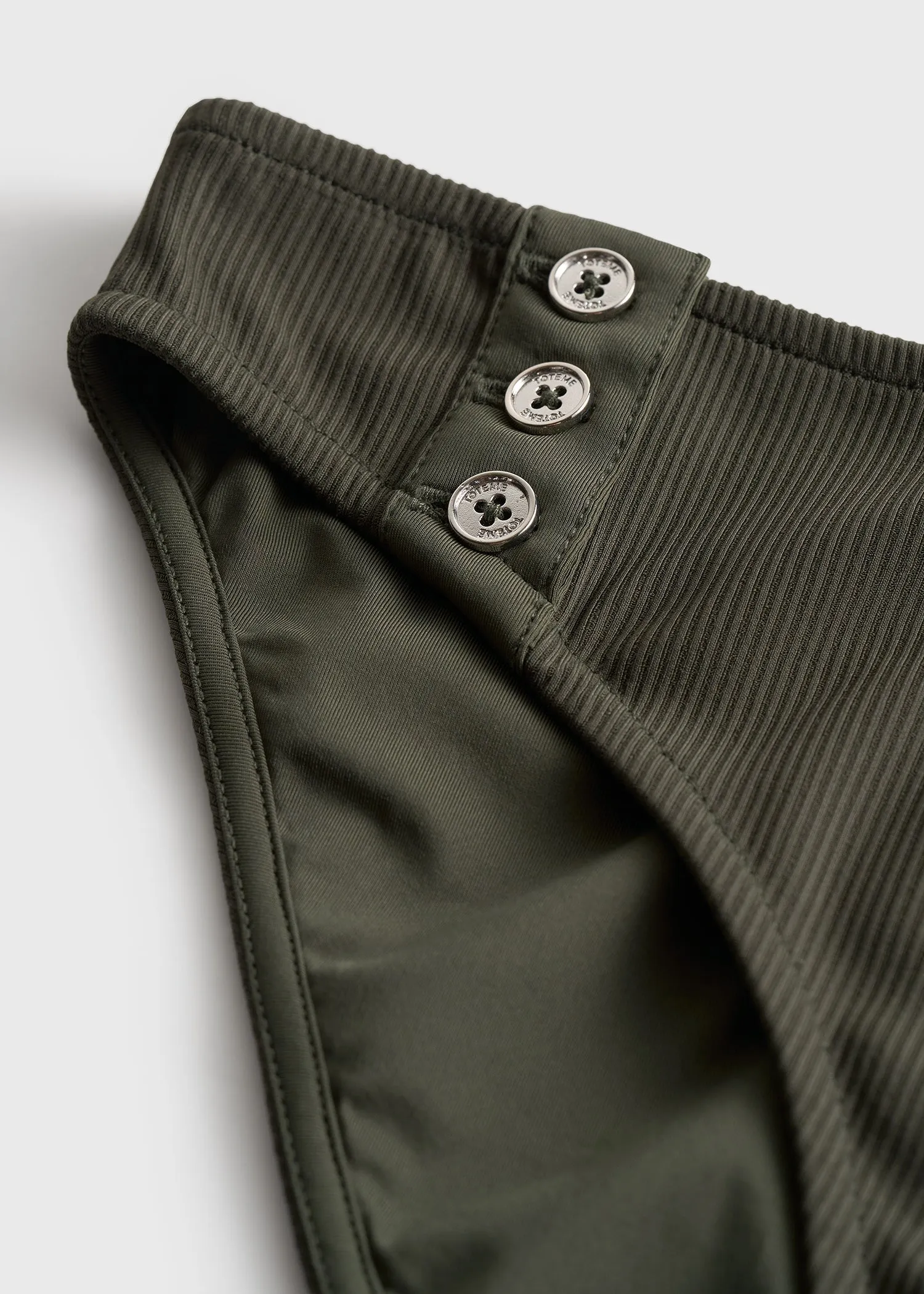 Ribbed bikini bottom dark green sold by Toteme product image thumbnail 5