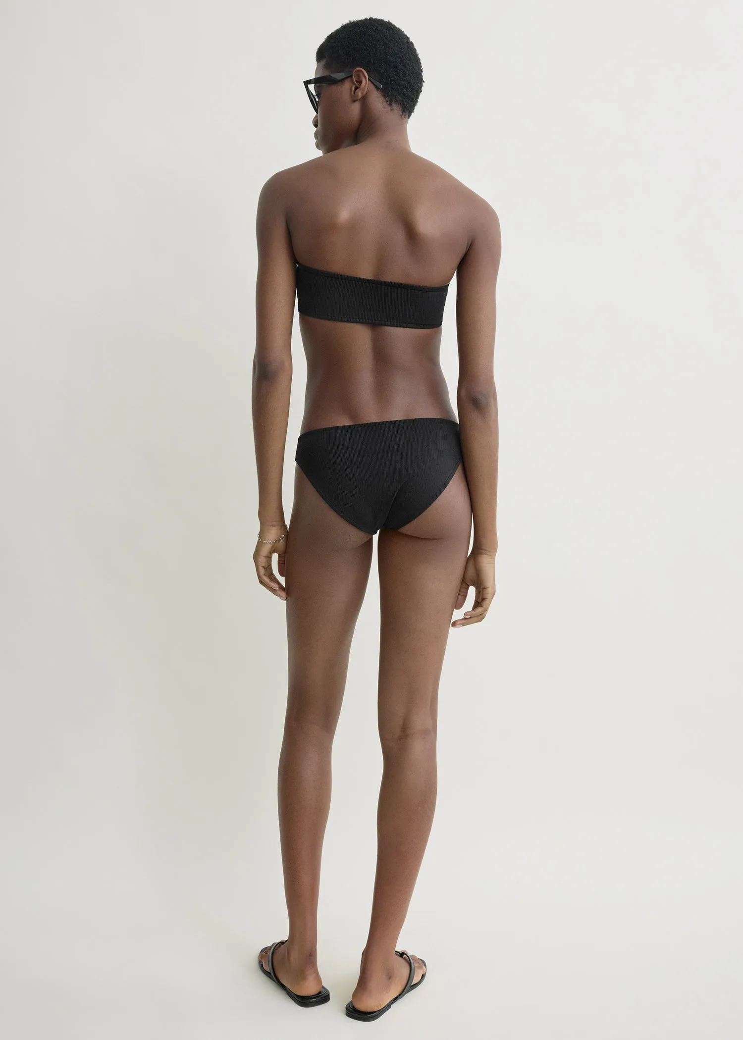 Ribbed strapless bikini top black sold by Toteme product image thumbnail 3