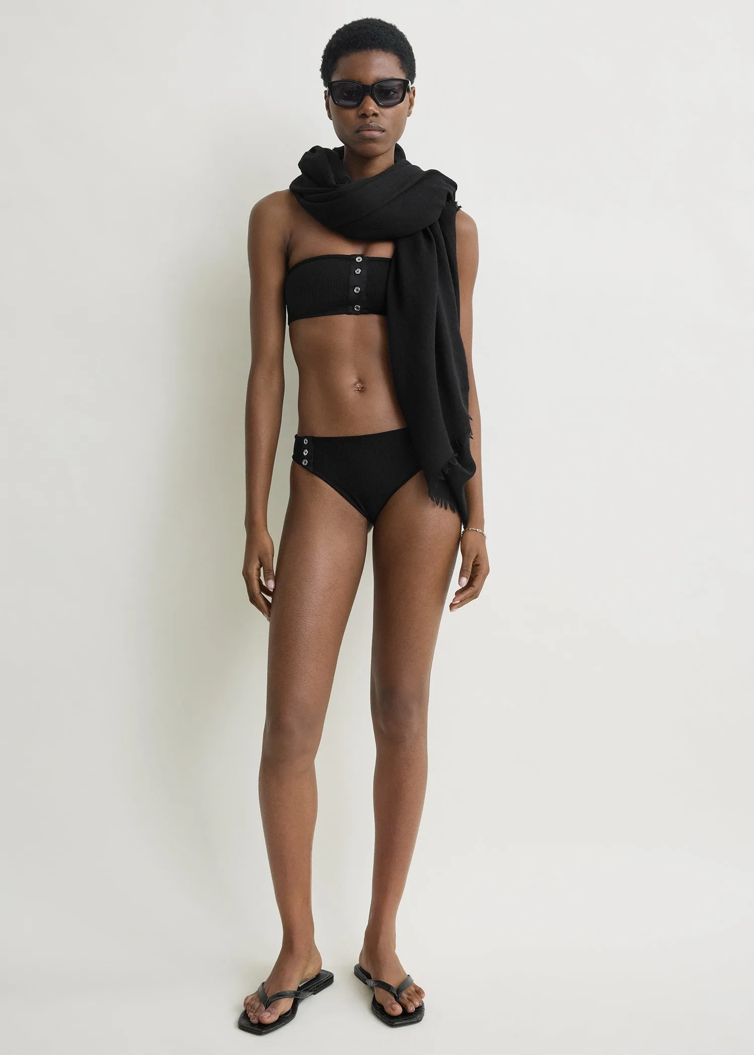 Ribbed bikini bottom black sold by Toteme product image thumbnail 4