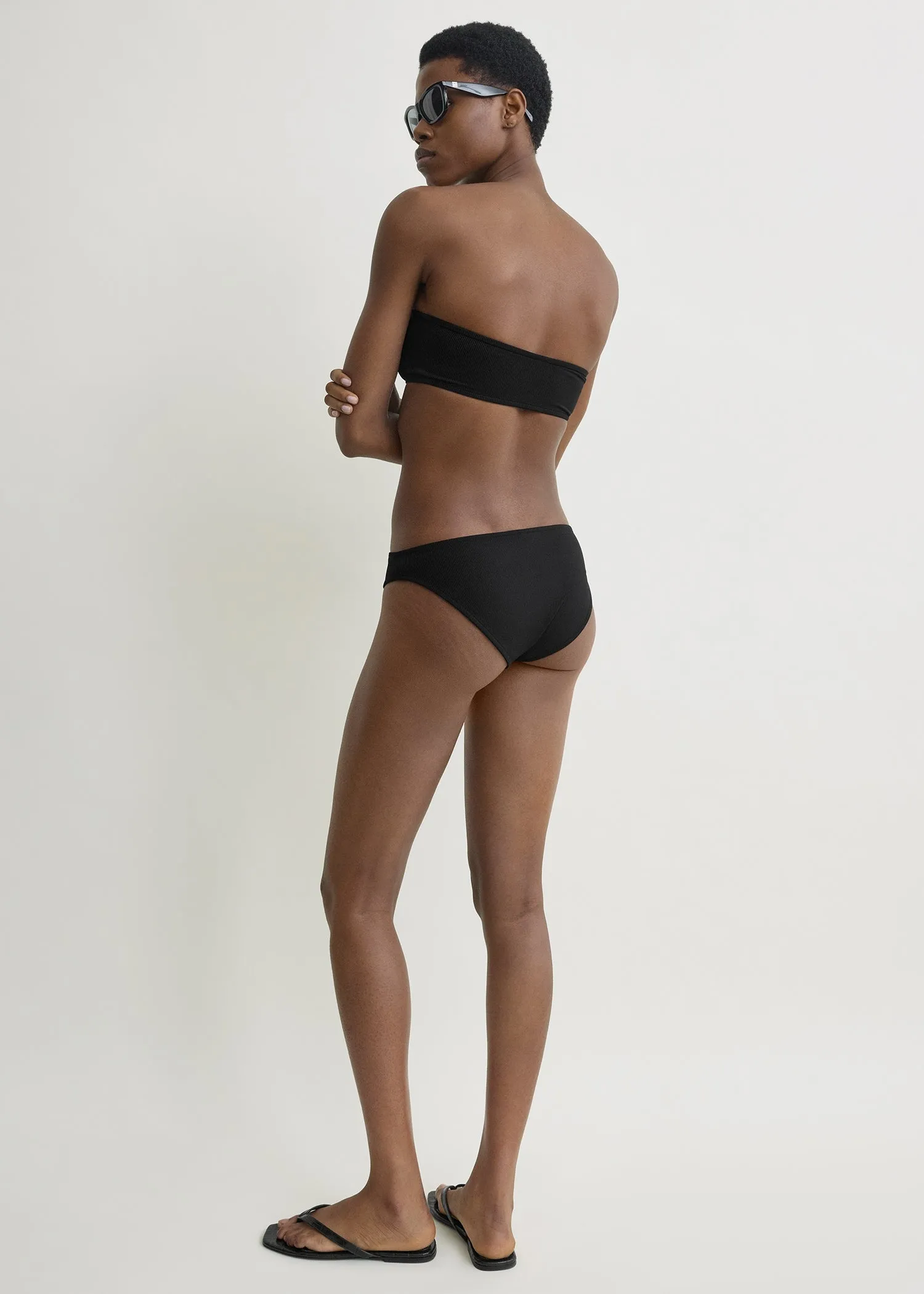 Ribbed bikini bottom black sold by Toteme product image thumbnail 2