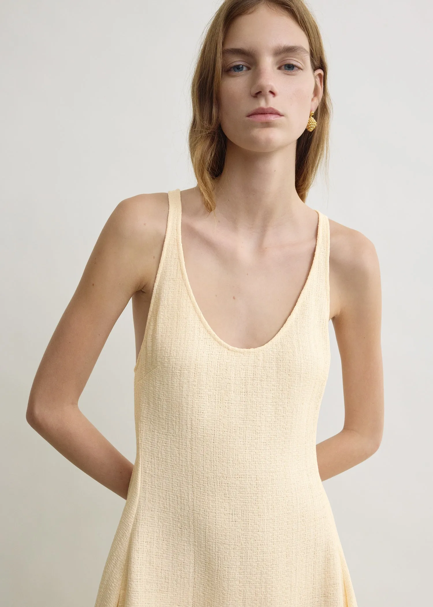 Sculpted cotton dress ecru sold by Toteme product image thumbnail 4