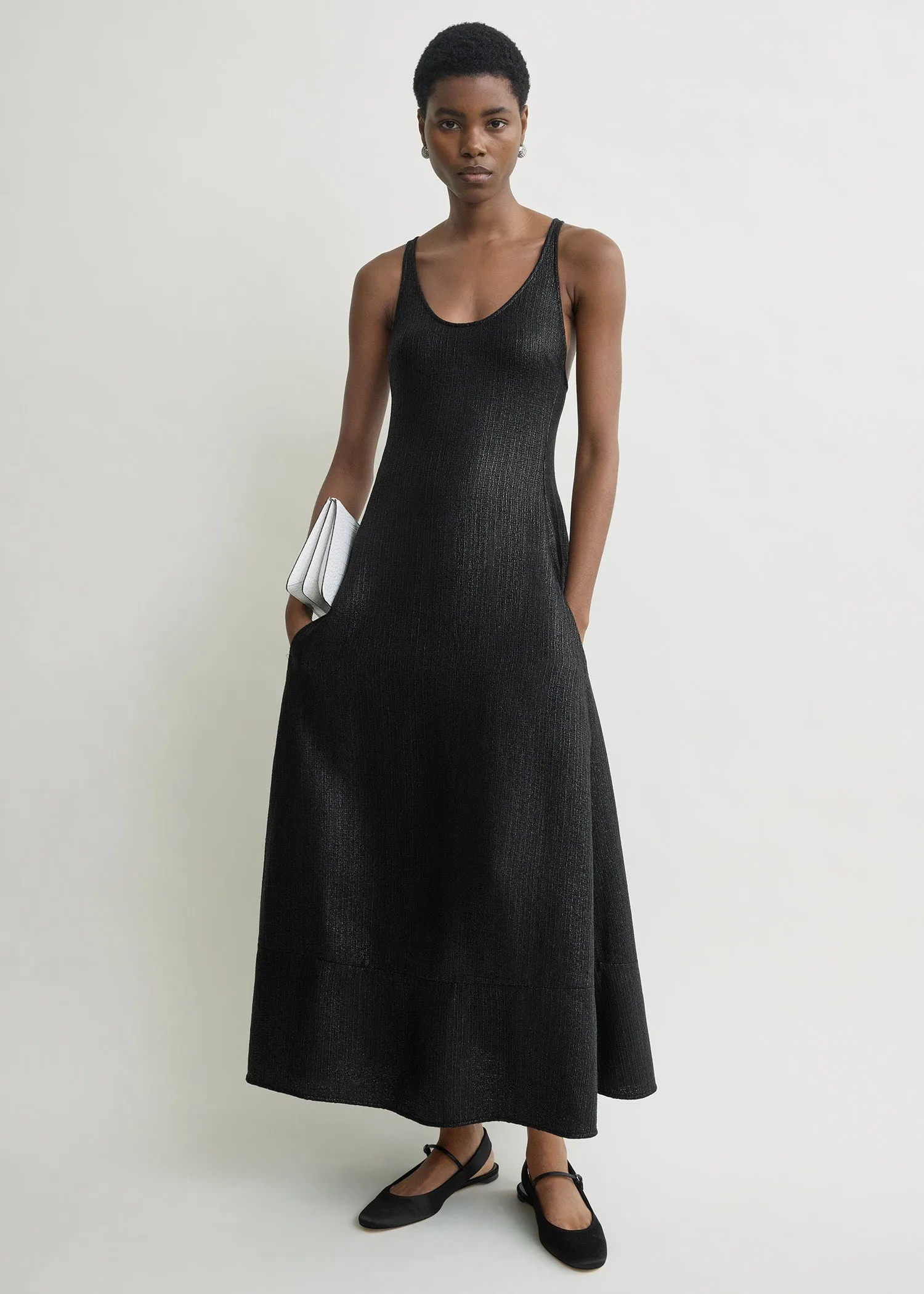 Sculpted cotton dress black sold by Toteme product image thumbnail 2