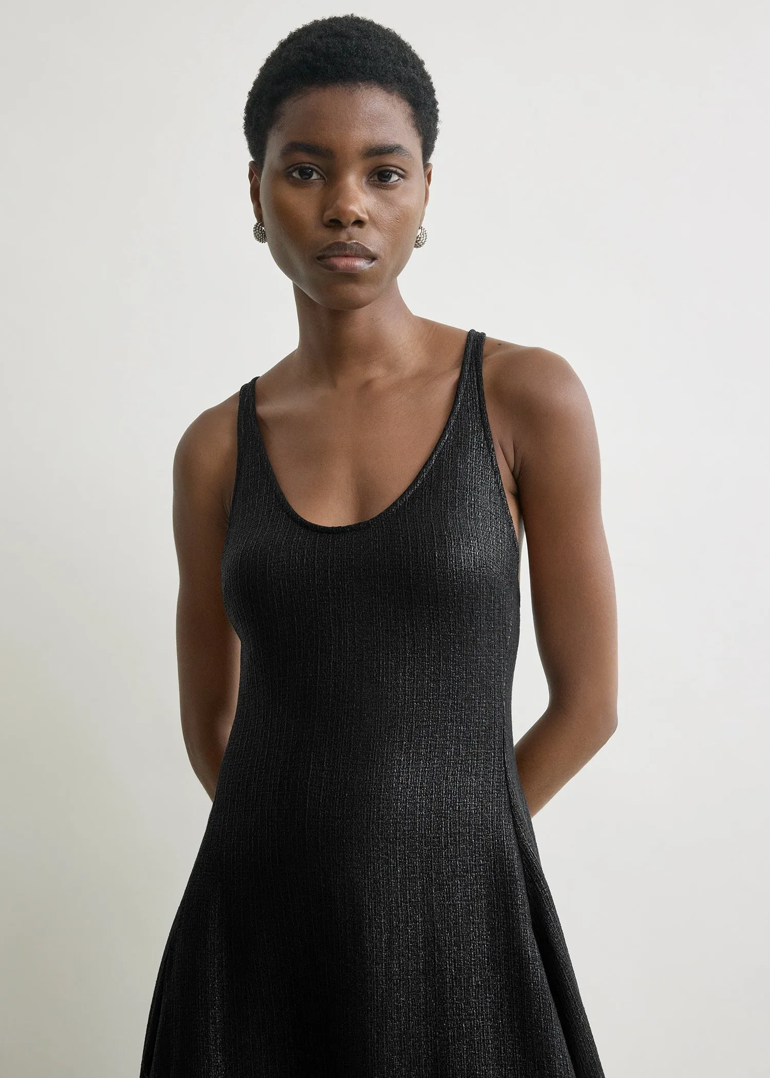 Sculpted cotton dress black sold by Toteme product image thumbnail 4