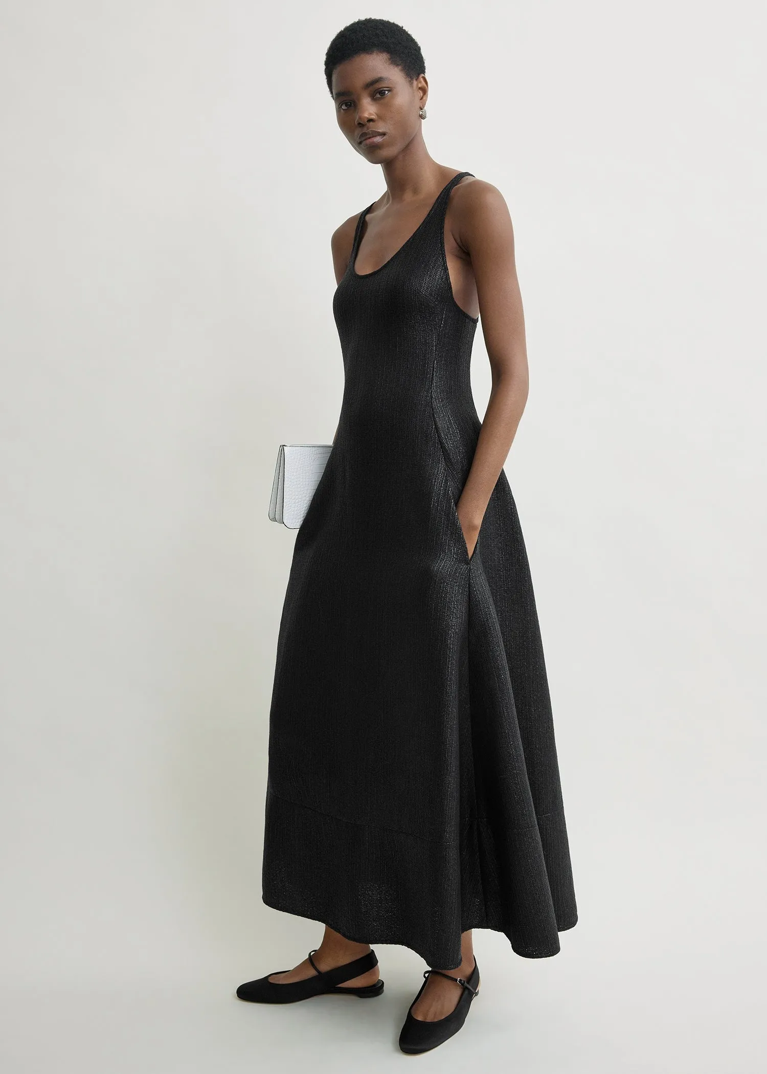 Sculpted cotton dress black sold by Toteme