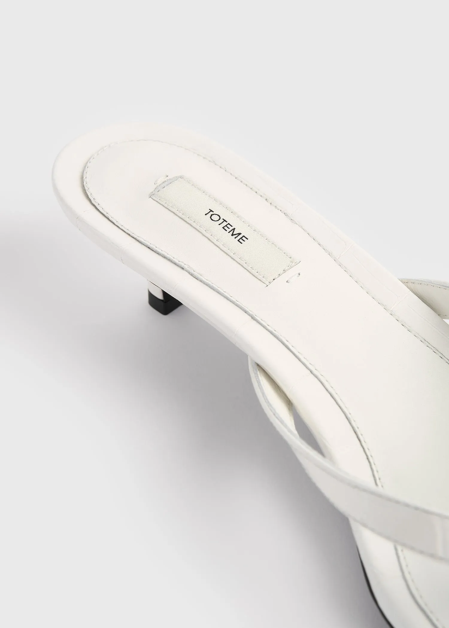 Croco-embossed heeled flip flops off-white sold by Toteme product image thumbnail 5