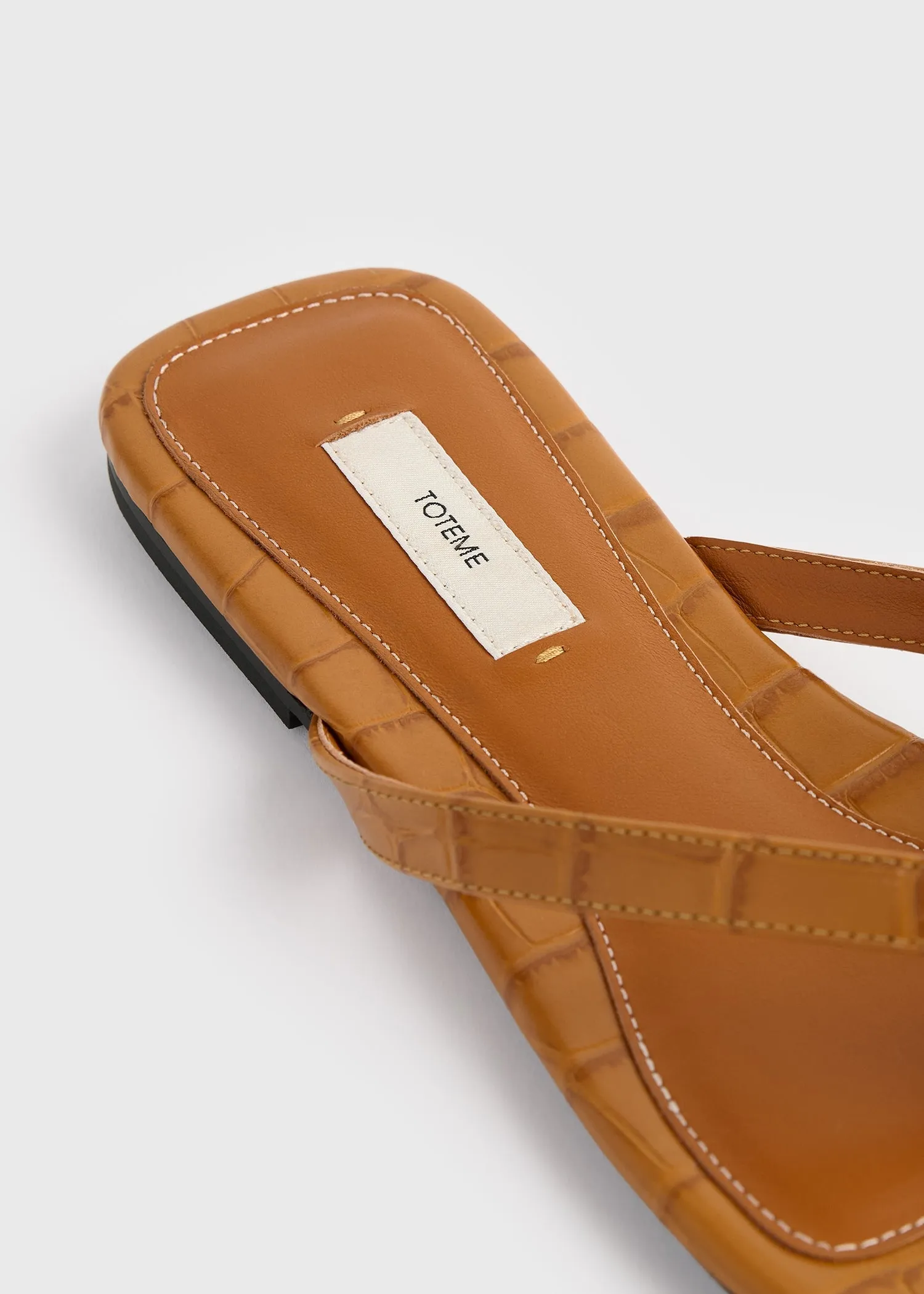 Croco-embossed flip flops tangerine sold by Toteme product image thumbnail 5
