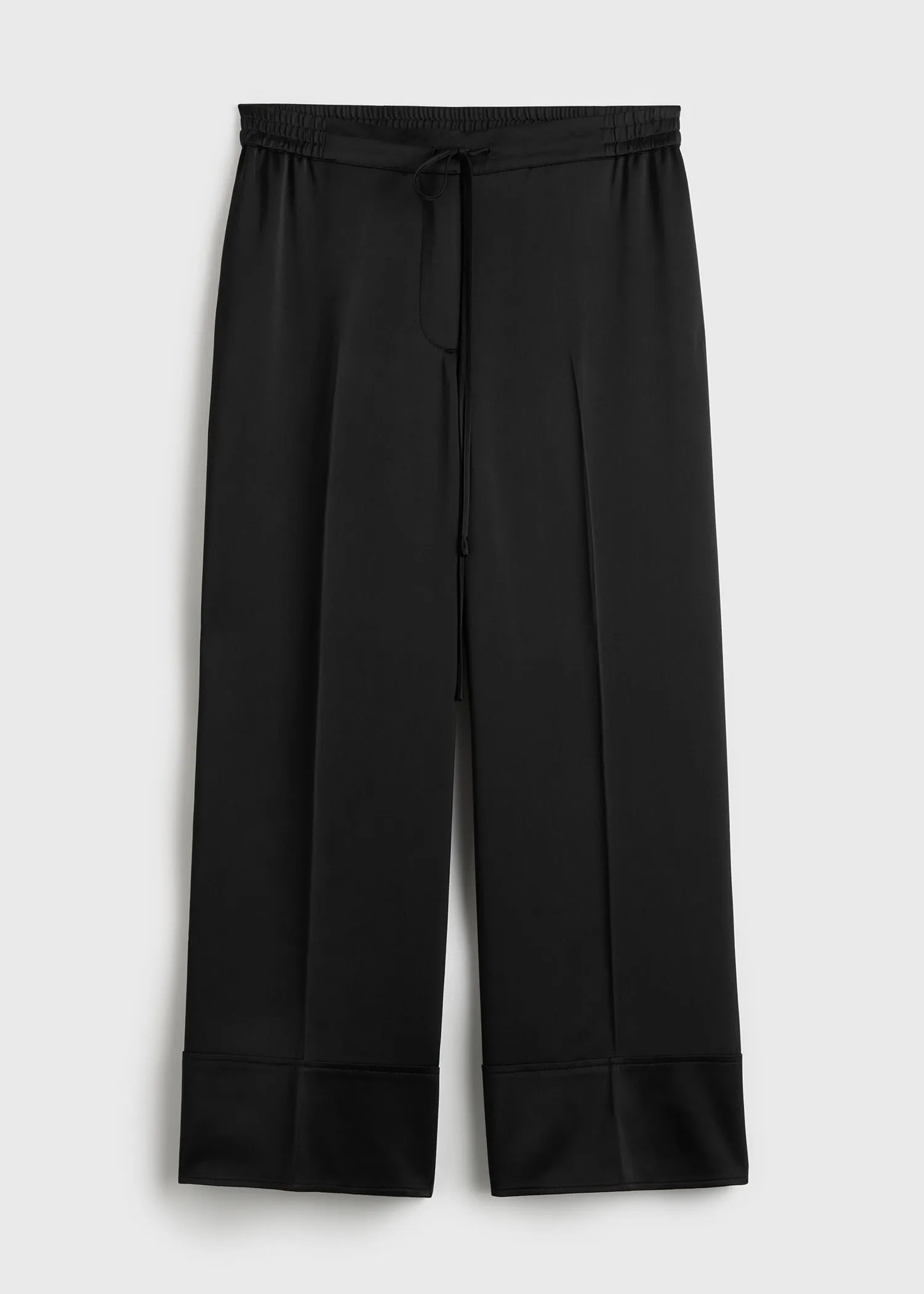 Satin drawstring trousers black sold by Toteme product image thumbnail 5
