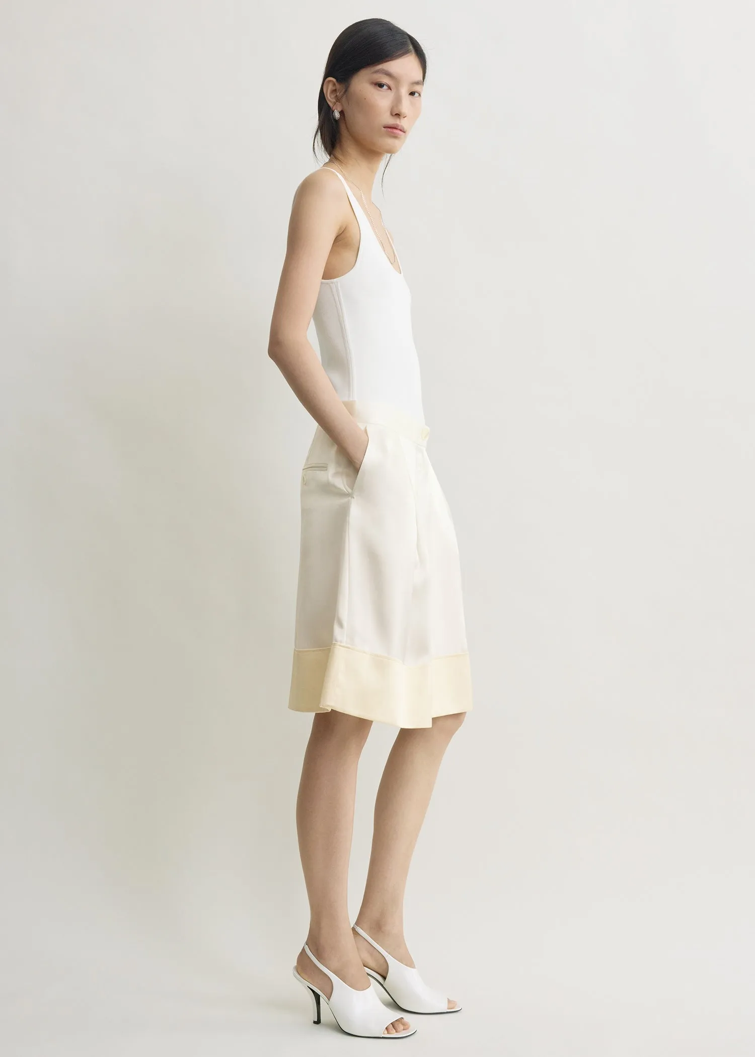 Soft tuxedo skirt white sold by Toteme product image thumbnail 2