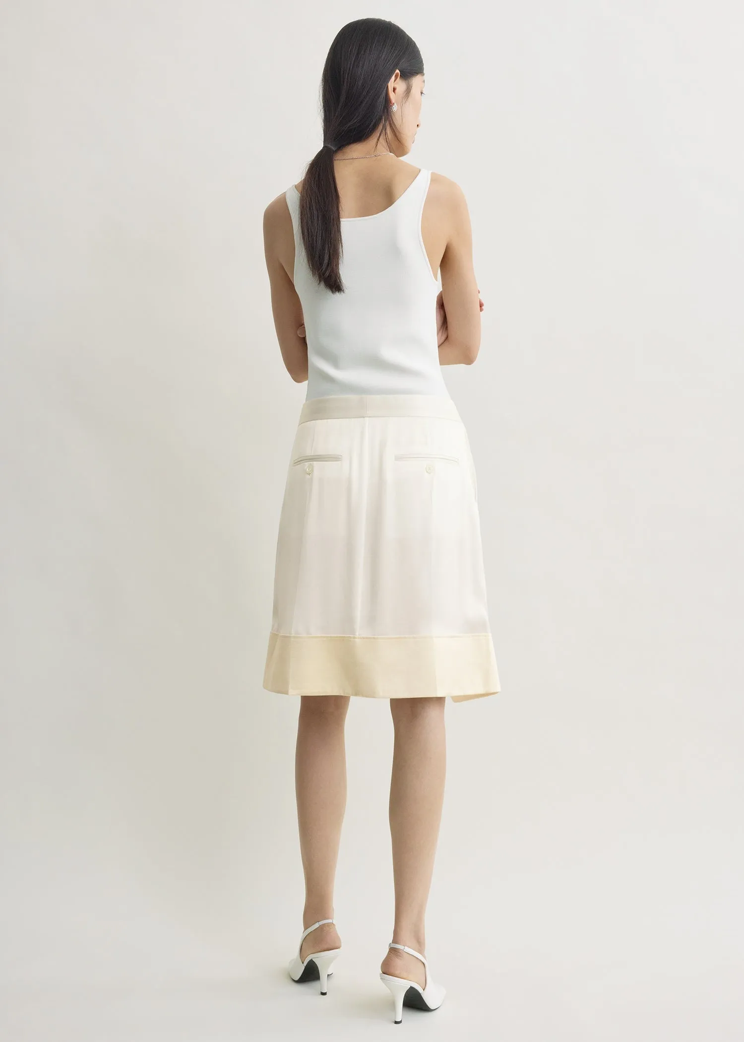 Soft tuxedo skirt white sold by Toteme product image thumbnail 3