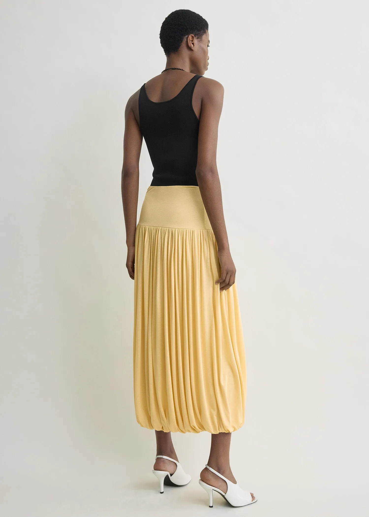 Soft gathered skirt champagne sold by Toteme product image thumbnail 3