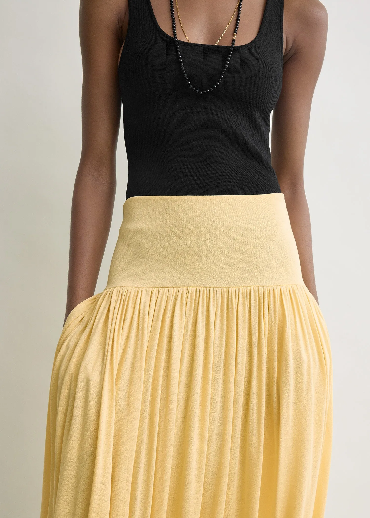 Soft gathered skirt champagne sold by Toteme product image thumbnail 4