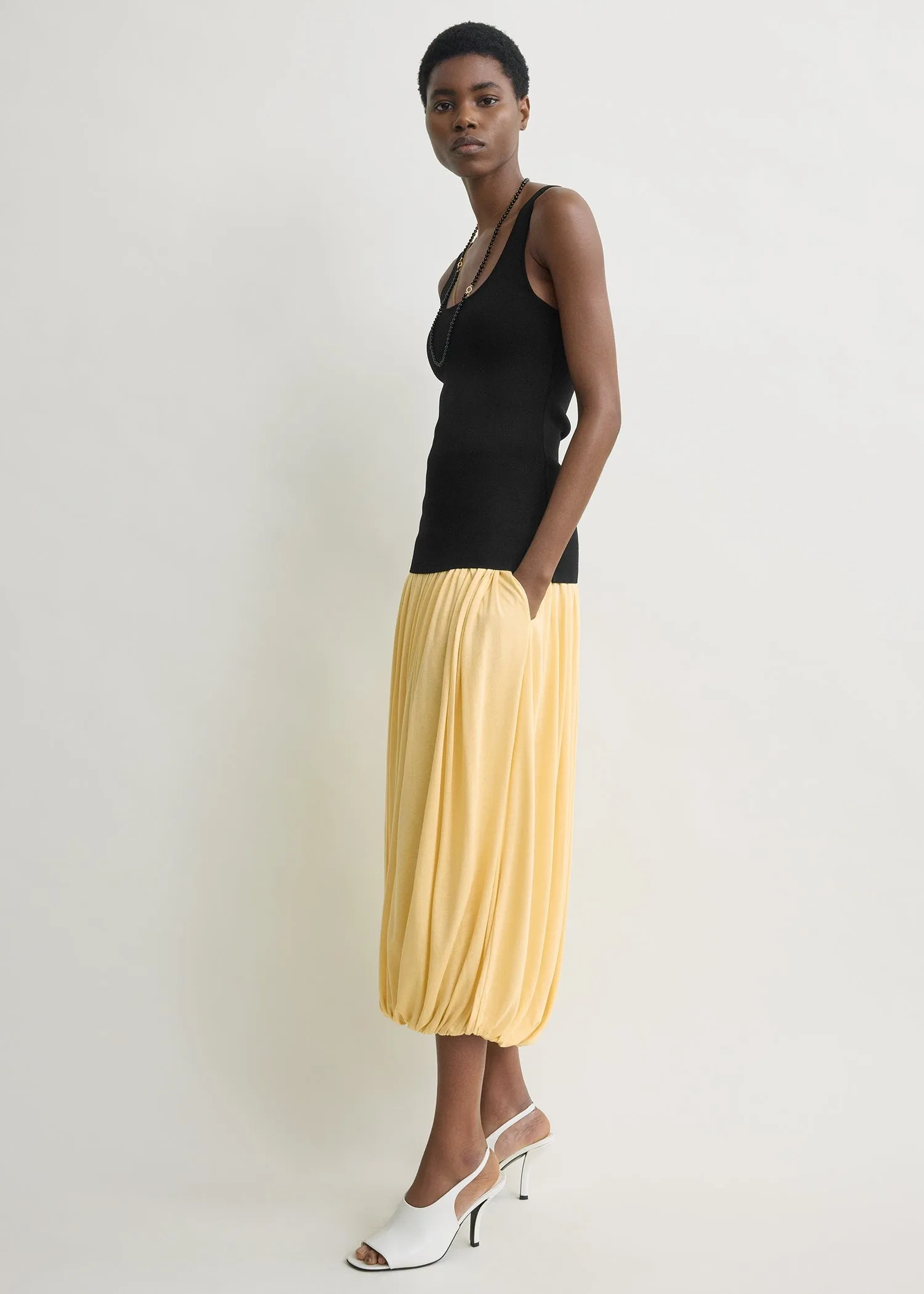 Soft gathered skirt champagne sold by Toteme product image thumbnail 2