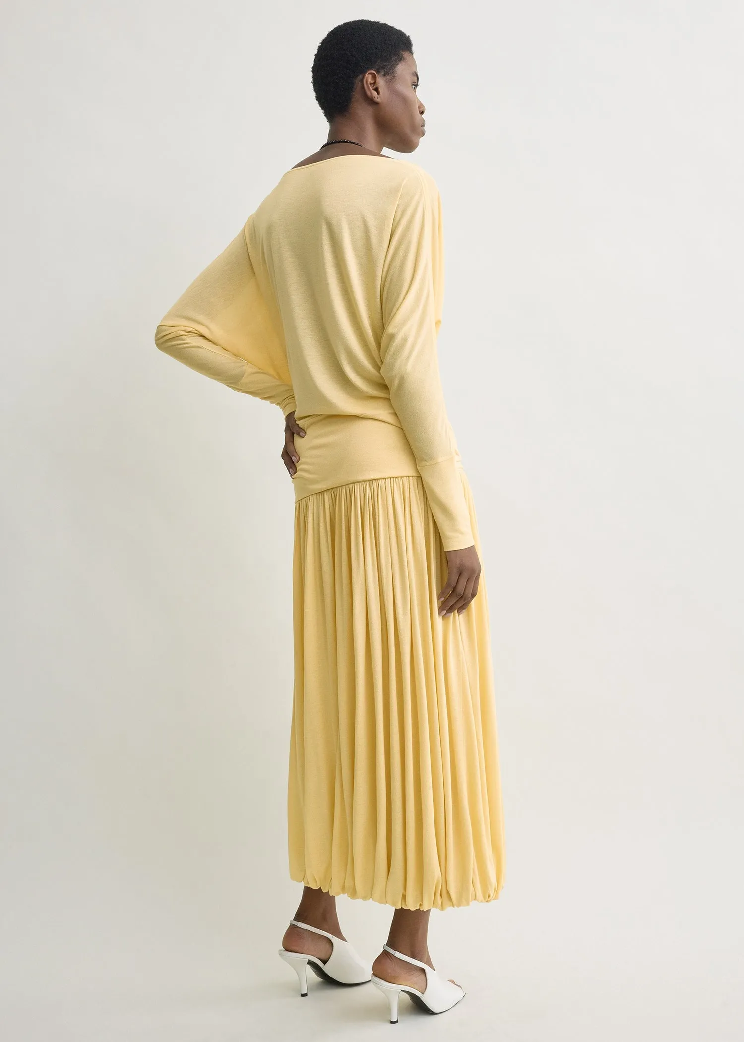 Boatneck jersey top champagne sold by Toteme product image thumbnail 3