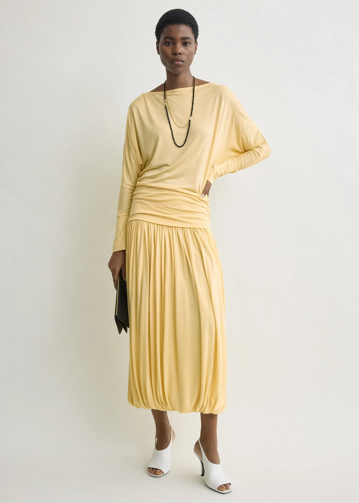 Boatneck jersey top champagne sold by Toteme product image thumbnail 2