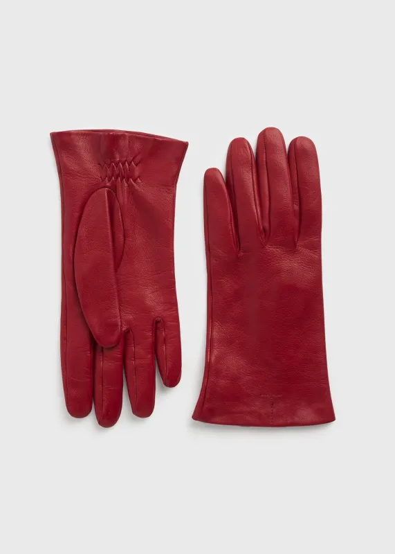 Leather gloves red made by Toteme