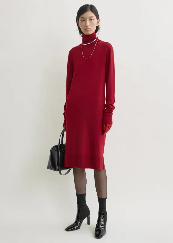 Turtleneck dress red made by Toteme