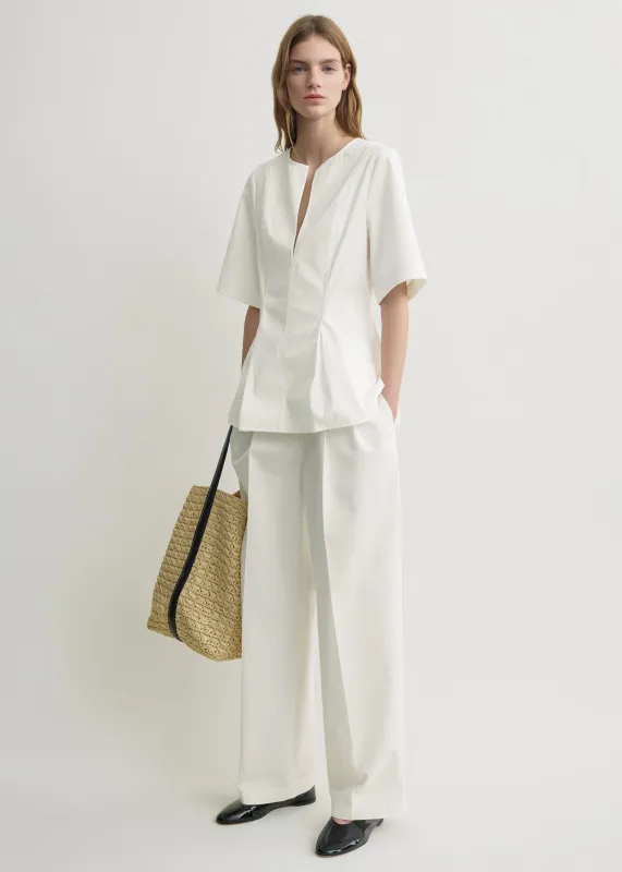 Tailored cotton top white made by Toteme