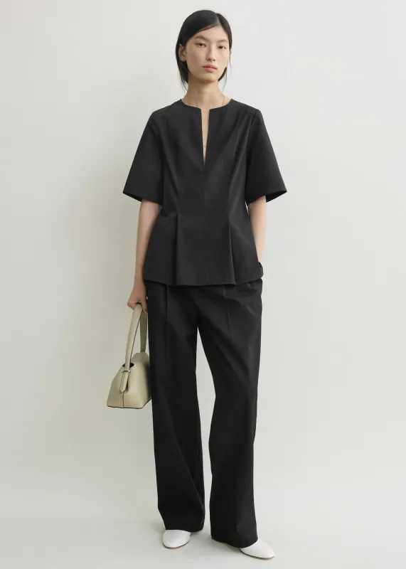 Tailored cotton top black made by Toteme