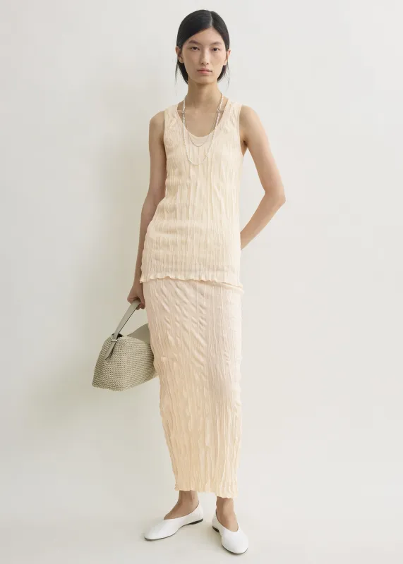 Crinkled knit tank pale apricot made by Toteme