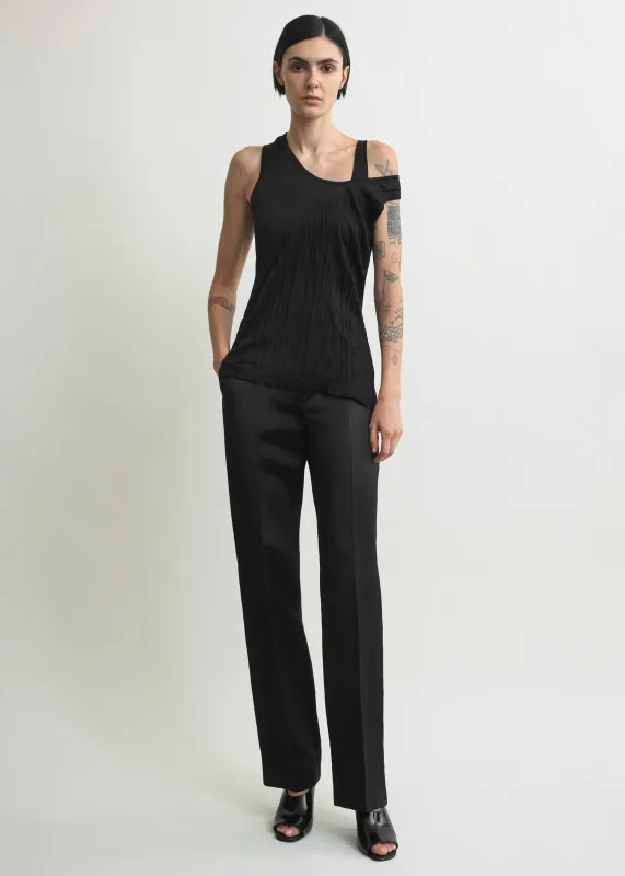 Crinkled knit tank black made by Toteme