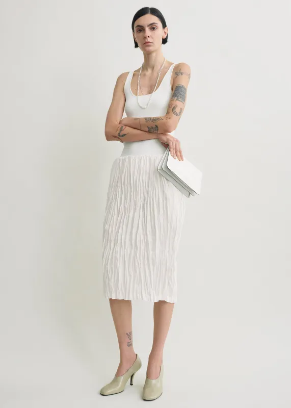Crinkled linen skirt white made by Toteme
