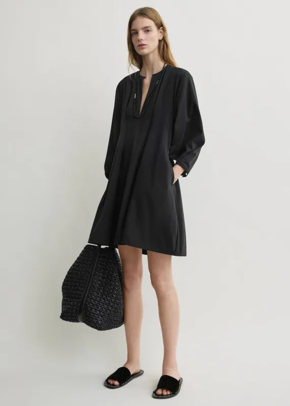 Balloon sleeve cotton dress black made by Toteme