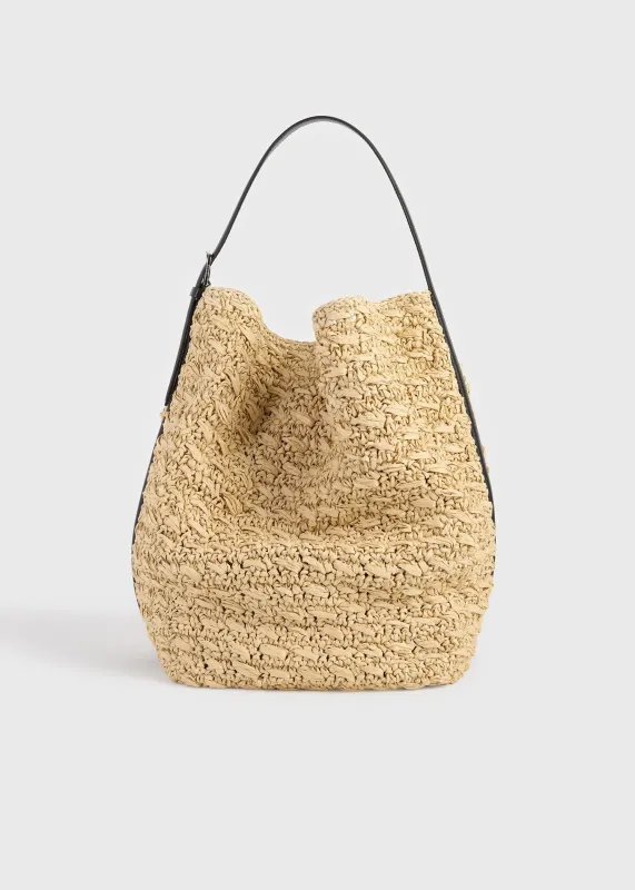 Belted paper raffia tote natural made by Toteme