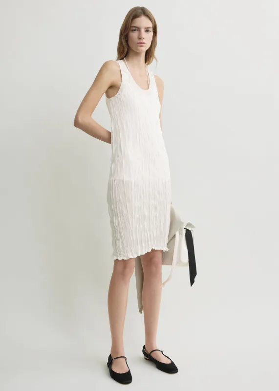 Crinkled knit tank dress white made by Toteme