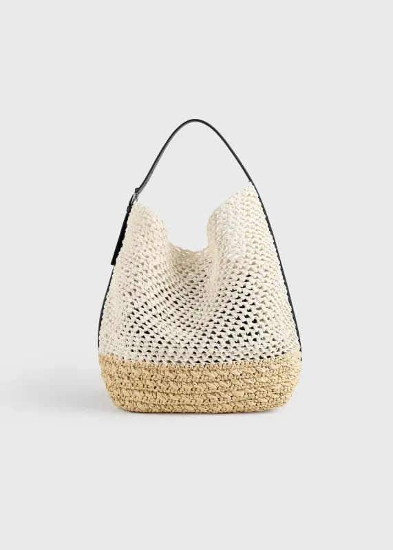 Belted paper tote ecru/vanilla made by Toteme