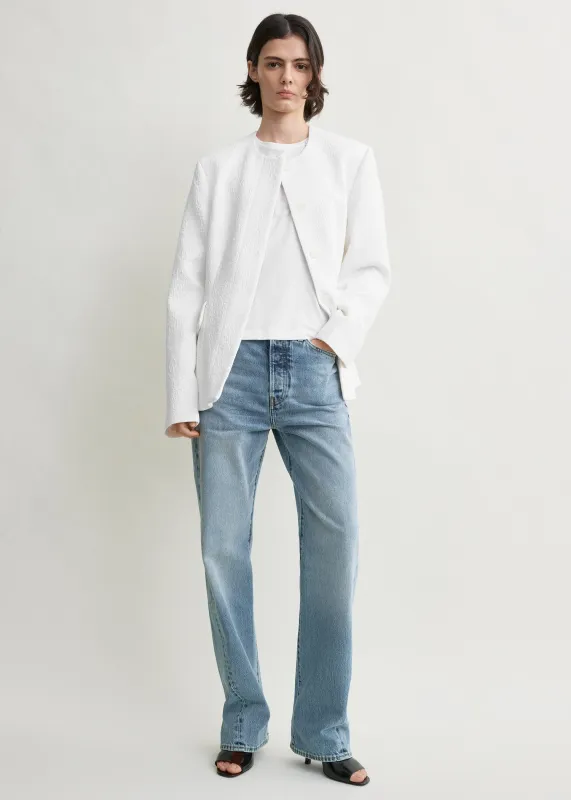 Jacquard cotton jacket optic white made by Toteme