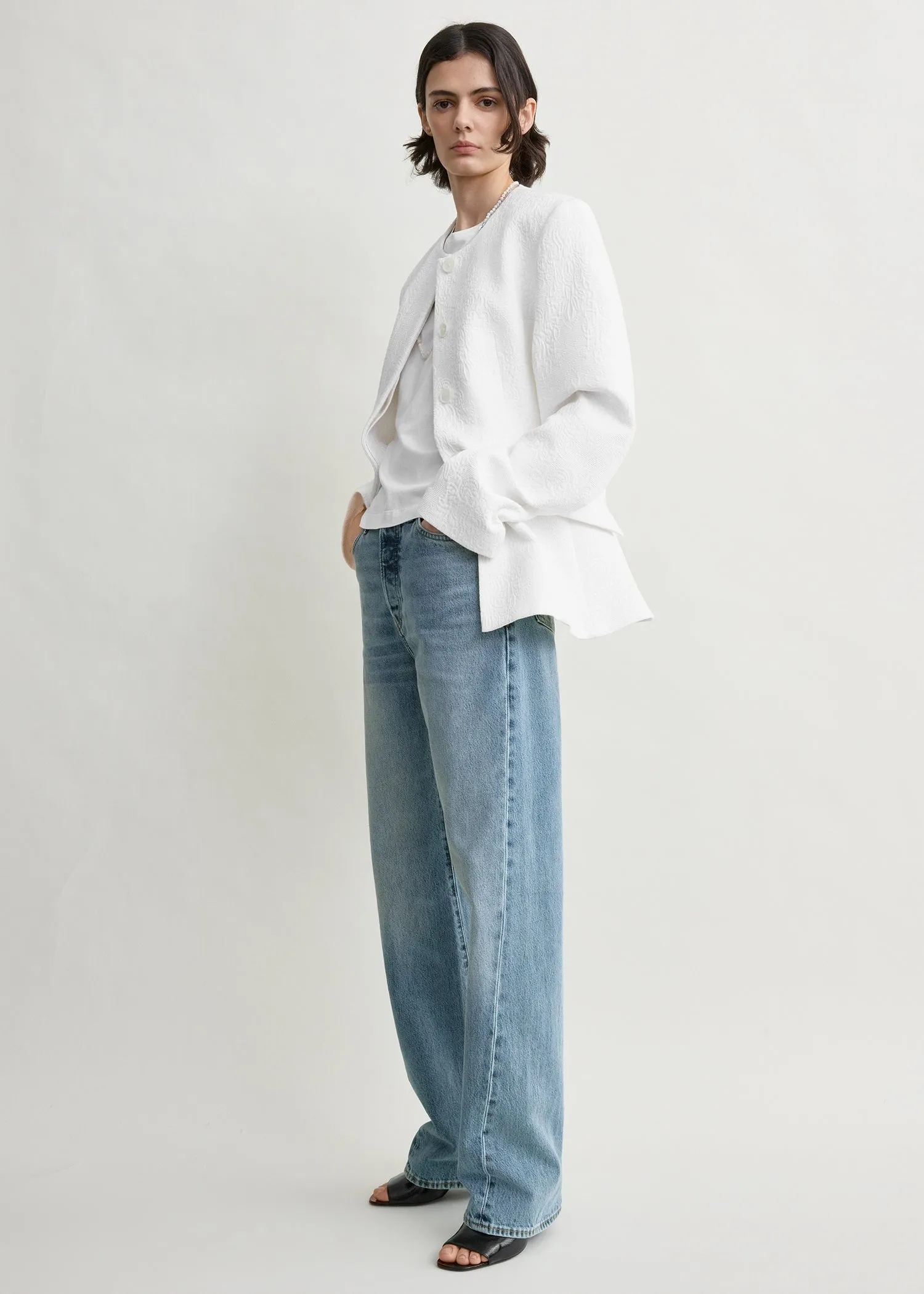 Jacquard cotton jacket optic white sold by Toteme product image thumbnail 2