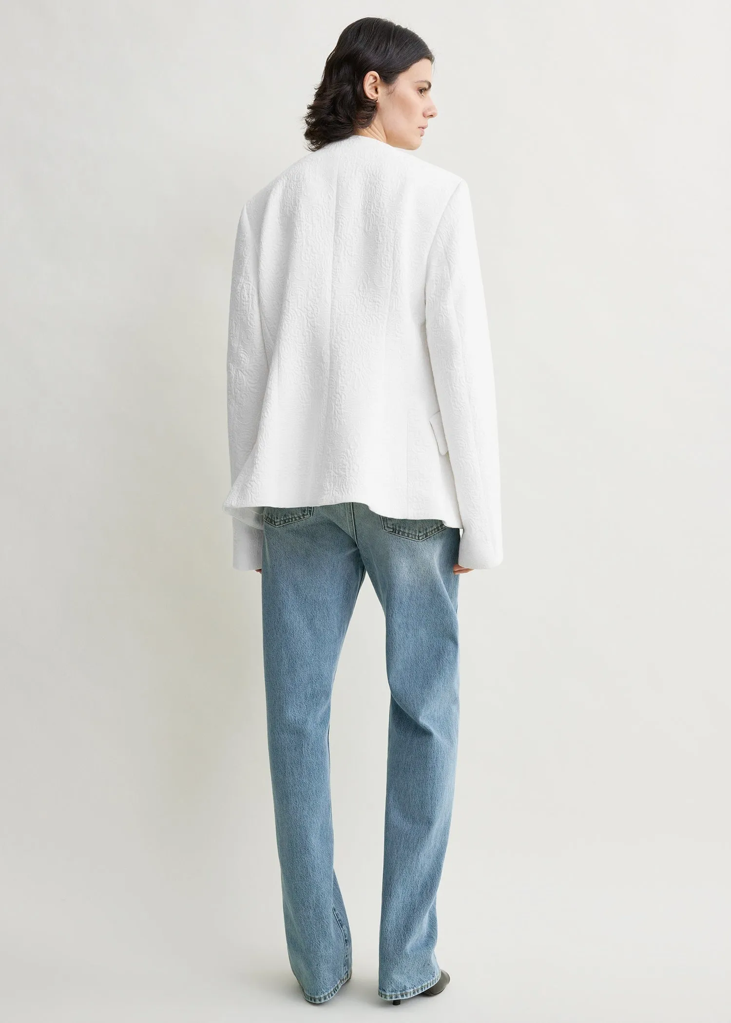 Jacquard cotton jacket optic white sold by Toteme product image thumbnail 3