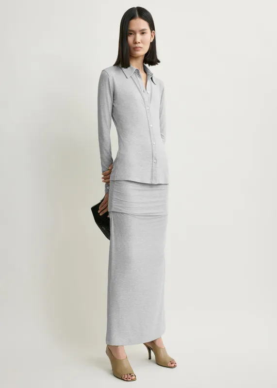 Fitted jersey shirt pale grey mélange made by Toteme