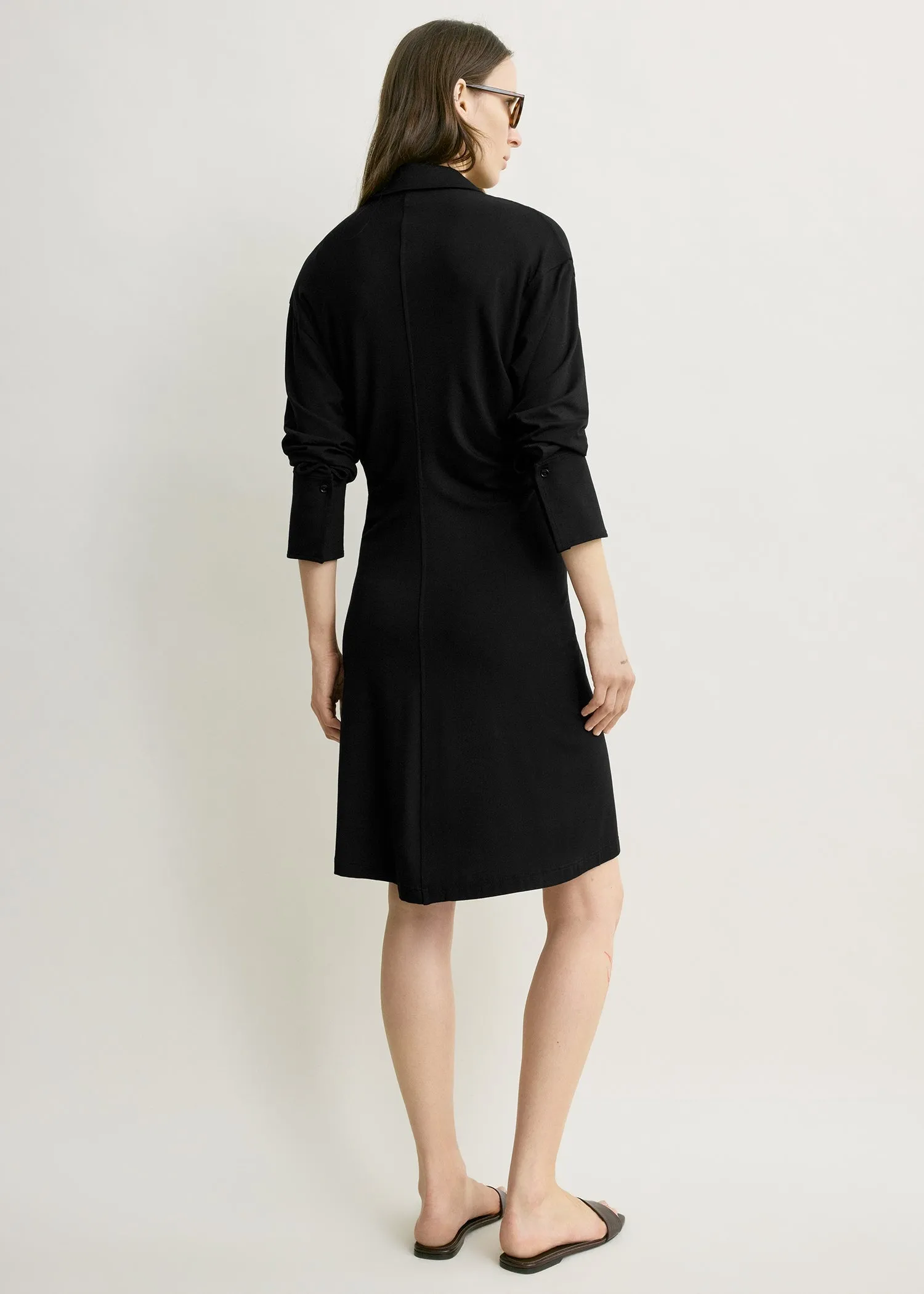 Slouch jersey shirtdress black sold by Toteme product image thumbnail 3