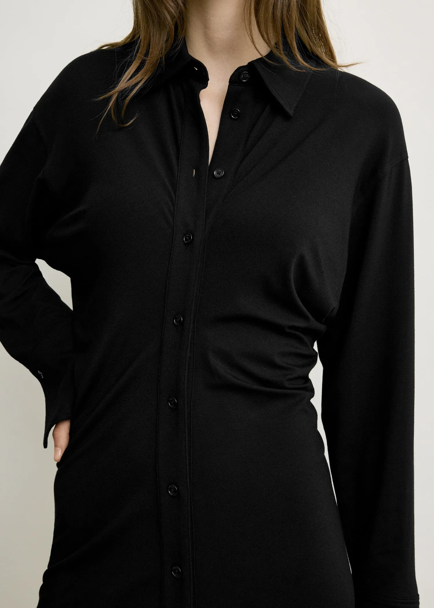 Slouch jersey shirtdress black sold by Toteme product image thumbnail 5