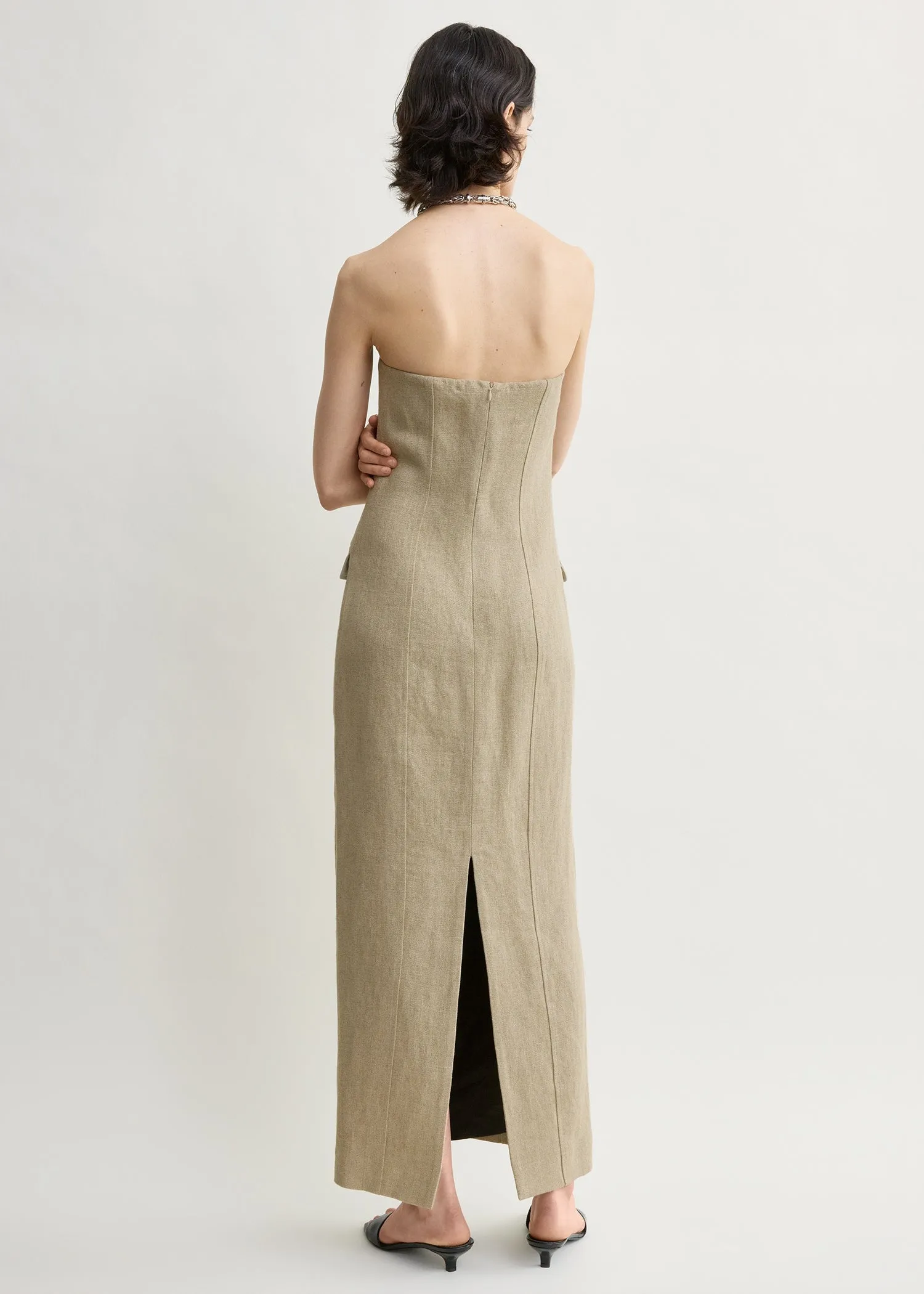 Strapless pocket dress beige sold by Toteme product image thumbnail 3